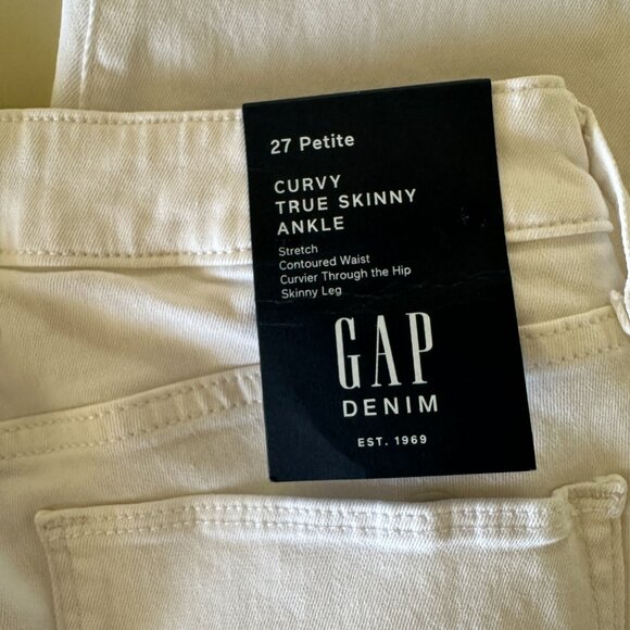 NWT GAP Curvy True Skinny Stretch Ankle Jeans in Optic White 27 Petite - Picture 11 of 11